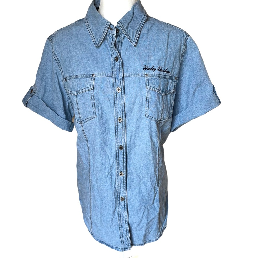 Harley Davidson Denim short sleeve top Size:1W